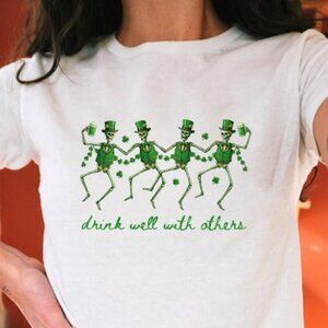 St Patricks Day Unisex Tee, Y2K Trendy Shamrock Unisex T-shirt